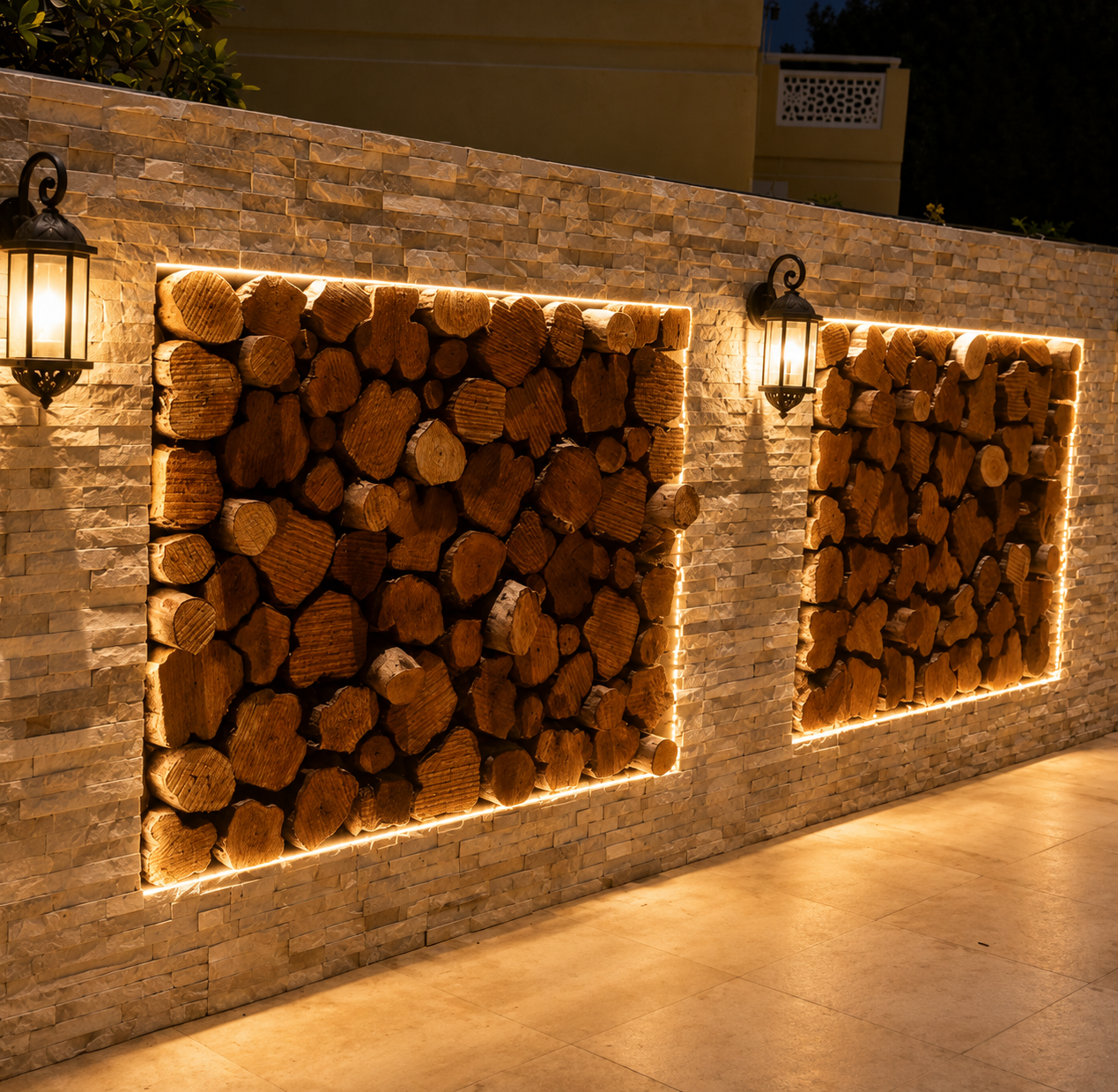 Backlit Timber Feature Wall