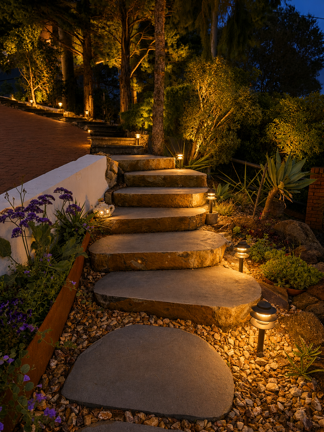 Flagstone Garden Stair Path