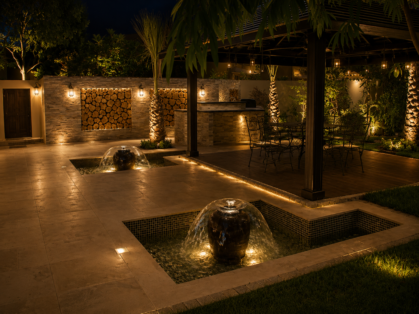Courtyard Pergola & Water Features