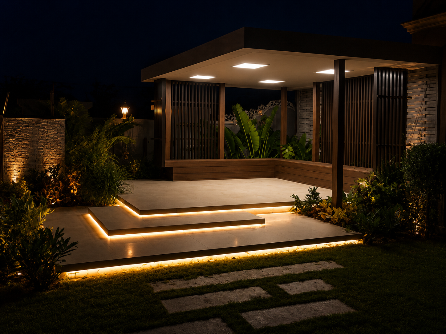 Illuminated Garden Terrace